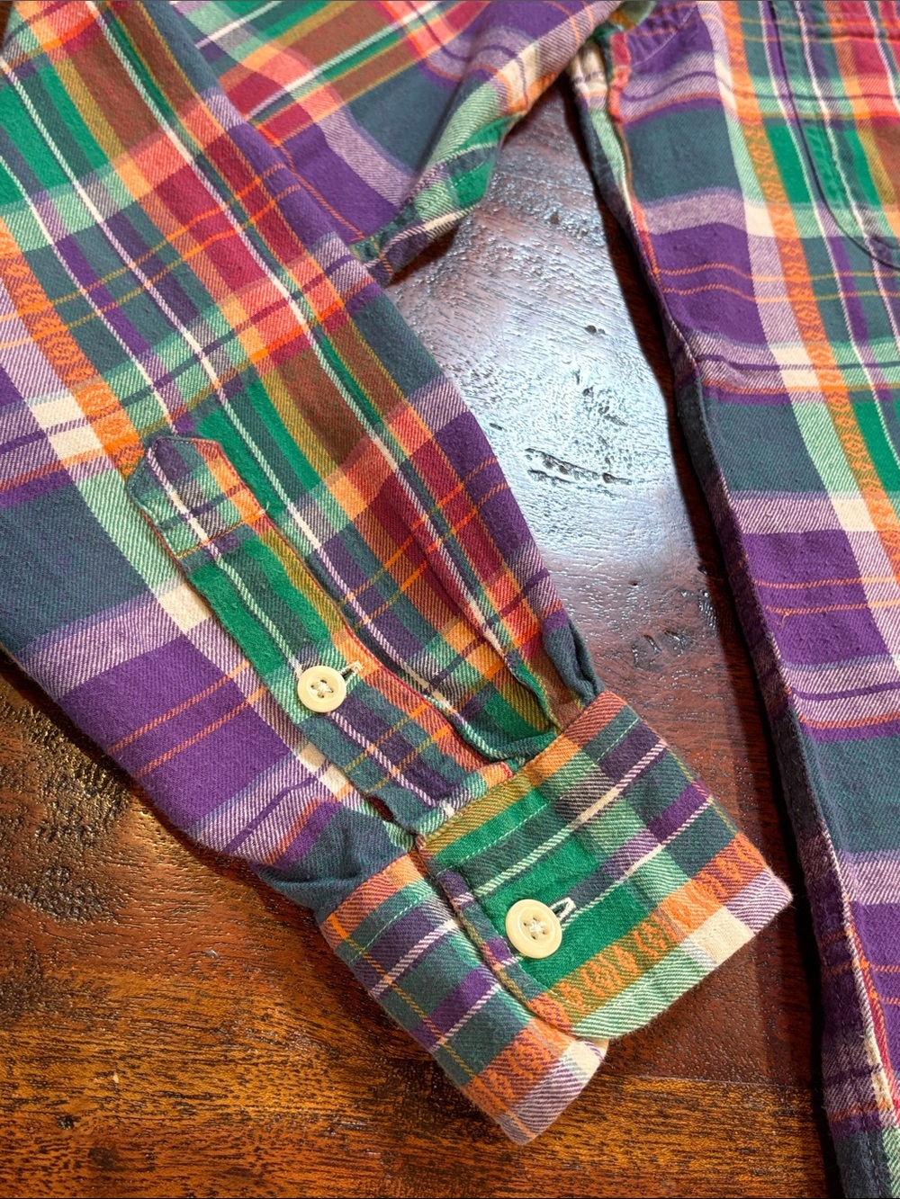 Vintage Ralph Lauren Blue Label Y2K Plaid Button Down Top Made in India size 8 - Picture 11 of 13